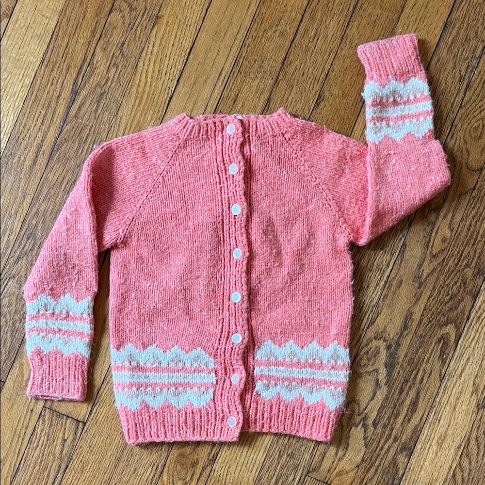 Vintage handmade knit sweater for toddler or little kid